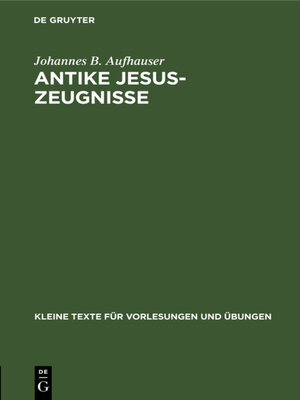 cover image of Antike Jesus-Zeugnisse